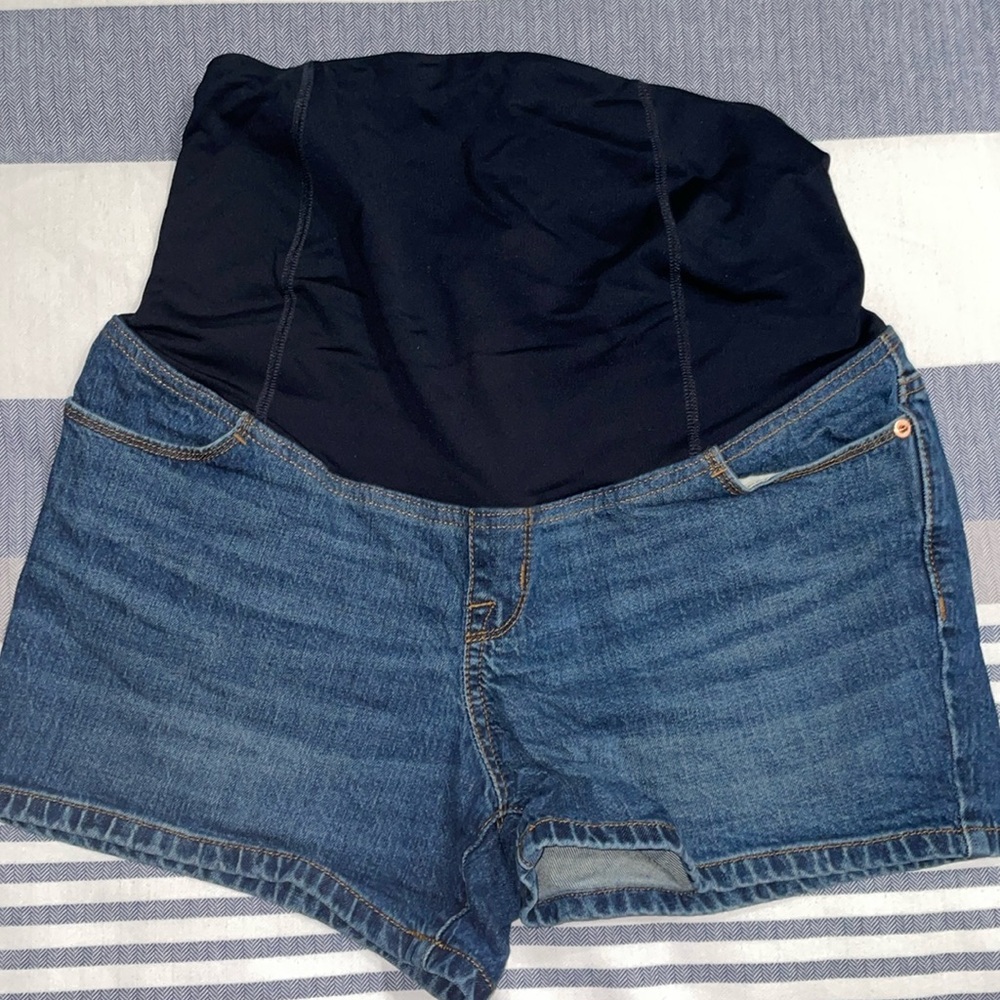 Isabel Maternity Midi dark blue Jean Shorts